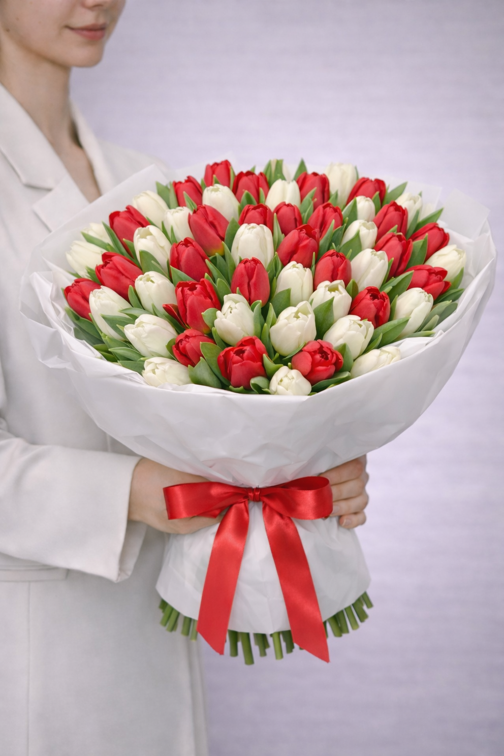 Lova Red & White Tulips